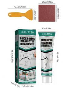 Lem Perbaikan Ubin Jue-Fish, Cocok Untuk Memperbaiki Retak Dan Lubang Pada Bak Mandi, Marmer, Furnitur, Ubin Lantai, Toilet, Dll., Kering Sempurna Hanya Dalam 8 Jam (Dikirim Secara Acak Model Baru Dan Lama) - A - View 7