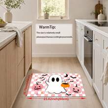 1/2pcs Halloween Ghost & Pumpkin Pattern, Vintage Diatomaceous Earth Mat, Super Absorbent, Non-Slip, Perfect For Bathroom, Kitchen And Dining Room, Quick Drying, Machine Washable, Perfect Gift For Home Decor And Bathroom Mat - Multicolor - View 13