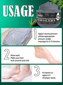 AURANY Foot Scrub, Bamboo Charcoal Foot Scrub, Foot And Hand Exfoliating Scrub, Deep Cleansing Callus Remover, Suitable For Dry, Rough, Cracked Feet, Moisturizing Daily Foot Care, 250g - Bamboo Charcoal - View 6