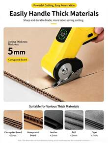 Portable Rechargeable Electric Rotary Cutter With Alloy Sharp Blade, Fabric Cutting Machine For DIY Sewing, Leather, Corrugated Board, Carpet, Clothing, Home And Studio Use - Multicolor - View 6