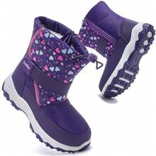 Girls' Winter Outdoor Warm Snow Boots - Purple - View 2