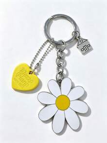 1pc Minimalist Daisy Keychain, Decorative Accessory, Suitable For Women/Girls, Valentine's Day, Car Accessories, Bag Charm, Cute Gothic Style - Multicolor - View 2
