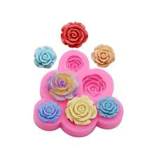 1pc Silicone Rose Flower Mold, Suitable For Polymer Clay Bouquet Casting, DIY Earring Pendant Making, Flower Resin Jewelry Accessories Clay Handmade Craft Mold - Rose - View 7