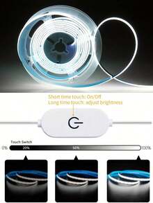 COB LED Light Strip - USB Powered Adhesive Cuttable Light Strip With Touch Control - Long Press To Adjust Brightness, 3 Color Temperatures Available, Suitable For Wardrobe Kitchen Lighting, TV Backlight, DIY Bedroom Home Decor Lighting - Multicolor - View 7