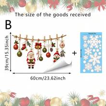 1pc Santa Claus, Snowman, And Reindeer Patterned Window Stickers, Double-Sided Visible PVC Electrostatic Adsorption Glass Stickers, Suitable For Restaurants, Shops, Living Rooms, Kitchens, And Home Decoration. - Multicolor - View 13