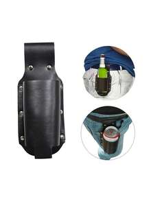 Leather Belt Bottle Cover (Excluding Bottles), Hiking Leather Beer Cover, Waist Hanging Storage Leather Cover, Bottle Protection Cover, Suitable For Outdoor Parties, Camping, Barbecue, Festivals - Multicolor - View 6