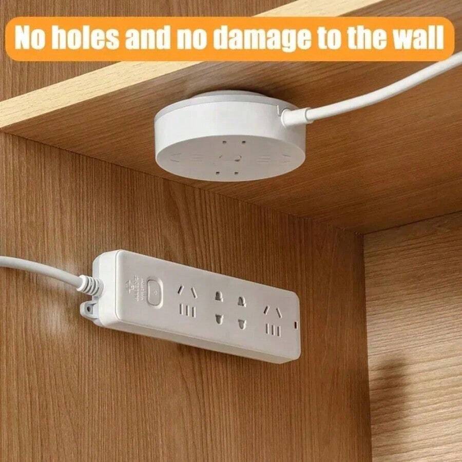 6pcs Power Socket Fixer, No-Drill Socket Fixer, Desktop, Wall, Multi-Function Fixer, Socket/Remote Control/Storage Box Fixer - A - View 1