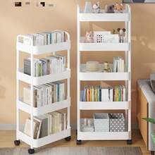 3-Tier 360° Rotating Corner Storage Cart - Durable Plastic, No Power Required, With Wheels, Convenient For Kitchen, Bathroom, Living Room, Office - Multicolor - View 4