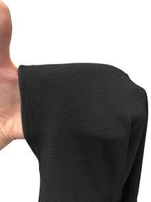 Sexy V-Neck Ruched Long Sleeve Ribbed Slim Fit Women's Top, Autumn/Winter New Style, Versatile For Daily Wear And Commuting,Fall Tops,Black Tops - Black - View 7