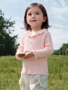 Balabala Baby Girls Knit Sweater Soft‑Touch Winter Knitted Base Layer Versatile Pullover For Little Young Girl - White Red - View 2