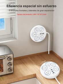 ONEEKA Multifunctional Power Strip With 4 USB Ports And 6 Outlets, Overload Protection, And Made With Wear-Resistant Materials. - MC-622U - View 8