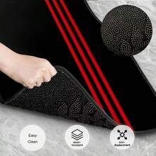 4pcs - Minimalist Three-Stripe Pattern - Car Floor Mat Set - Universal Fit - Suitable For All Seasons, Red & Black Design - Fits Sedans And SUVs, Perfect Gift For Men And Women! Car Interior Accessories - Multicolor - View 4