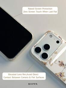 GIIPPA 1件花卉圖案設計手機殼，適用於Phone 17 Pro Max，相容於Phone 16 Pro Max、15 Pro Max、14 Pro Max，韓系高端時尚趣味手機殼，相容於11/12/13/14/15/16 Pro Max Plus，優雅設計適合男女使用，聖誕節、情人節、復活節、婚禮季和生日送給女友的完美禮物！ - 黃色 - 查看 7