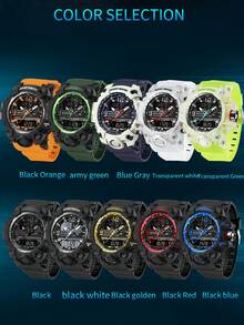 SANDA 3133 Men's Digital Analog Sports Watch 50M Waterproof Multifunction Chronograph Alarm Luminous Silicone Strap Outdoor Watch - One Size - View 12