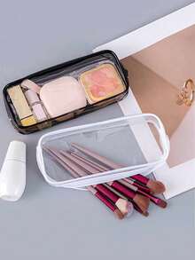 Summer Transparent Pencil Case Set, Transparent Pencil Box With Zipper PVC Waterproof Makeup Storage Bag, Perfect For Summer, Back To School, Teacher's Day, Graduation, Birthday, Hall - Multicolor - View 3