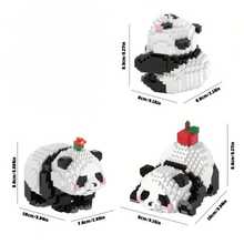 Panda Building Block Model, Assembled Construction Blocks, Collectible Model Gift For Building Block Enthusiasts, Suitable As Home Decor And Birthday Gift, Halloween, Christmas Gift - Animal Building Blocks - View 5