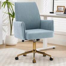 Height-Adjustable Office Swivel Chair With A Medium-High Backrest, Striped Upholstery, And Ergonomic Design – The Ideal Choice For Work, Study, Or Relaxation. The Medium Back Support Offers Excellent Support. - Dusty Blue - View 8