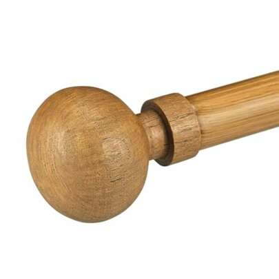 Barras de cortina decorativas de madera falsa de alta resistencia para ventanas de 24-68 pulgadas