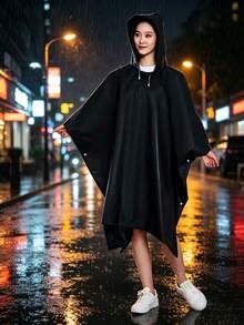 1pc Unisex Hooded Rain Poncho, Waterproof Lightweight Cloak Raincoat, Suitable For Hiking, Camping And Daily Use - Multicolor - View 5