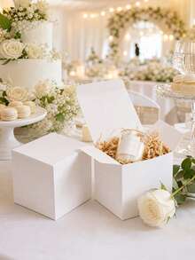 12/6/1pc White Gift Box With Lid | 5x5x5 Inch Durable Square Gift Box | Suitable For Weddings, Christmas, Holidays, Birthdays And All Other Occasions - Gift Packaging Box - View 5