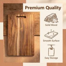 Acacia Wood Cutting Board Large With Handle - Solid Wood Chopping Block For Kitchen, Reversible Butcher Board For Meat Vegetables Fruits, Charcuterie Serving Tray, Christmas Gift For Home Cook - Multicolor - View 2