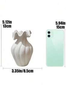 1 buah Vas Kreatif Bergaya Krem, Vas dengan Pinggiran Daun Teratai dan Tekstur Vertikal, Dekorasi Tengah Meja Makan, Cocok untuk Ruang Tamu dan Kamar Tidur, Hadiah Pindah Rumah, Vas Pinggiran Daun Teratai, Vas Putih Matte, Vas untuk Rangkaian Bunga - 1PC2 - View 10