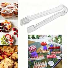 6/10pcs 6.3 Inch Clear Mini Buffet Tongs, Reusable Multi-Purpose Plastic Food Clips, Dishwasher , Suitable For Ice Cubes, Sugar Cubes, Salad, Desserts, BBQ, Cookies, Parties, Coffee Shops And Home Use - Transparent - View 5