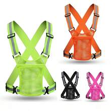 Reflective Safety Vest, Lightweight Adjustable Elastic Vest Jacket With High-Visibility Reflective Strips, Suitable For Traffic Control, Running, Cycling - Multicolor - View 6