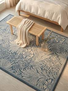 1pc Vintage Southeast Asian Style American Luxury French Aesthetic Simple Floral Print - Soft Faux Cashmere Area Rug, Bathroom, Kitchen, Entrance, Hallway, Bedside, Living Room, Bedroom, All-Season Machine Washable Floor Mat, Home Decor - Multicolor - View 4