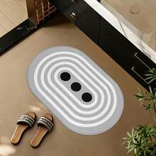 1pc Oval Flannel Doormat, Soft Comfortable Absorbent Non-Slip, Machine Washable With Non-Slip Backing, Suitable For Entrance, Living Room, Bedroom, Kitchen, Bathroom, Laundry Room, Patio, Entryway, Multi-Functional Floor Mat For Holiday Decoration - Multicolor - View 7