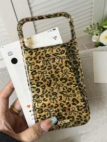Casing Ponsel Motif Leopard Cokelat Vintage dengan Pita dan Payet Epoxy, Kompatibel dengan iPhone 18 Pro Max 18 Pro 17 Pro Max 17 Pro 17 16 Pro Max 16 Pro 16 15 Pro Max 15 Pro 14 Pro Max 14 Pro 13. Pelindung Transparan Retro yang Menawan. - Coklat - View 3