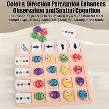 1 Set Little Fish Find Direction Educational Board Game, Children's Color And Direction Cognition Puzzle Toy, Montessori Early Learning Educational Training Game, Enhance Logical Thinking And Attention, Suitable For 3+ Years Old Children's Parent-Child Interactive Desktop Toy - Multicolor - View 10