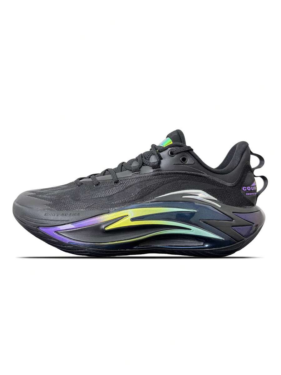 Anta Cushioned, Anti-Torsion, Wear-Resistant Low-Top Basketball Shoes - Black - View 1