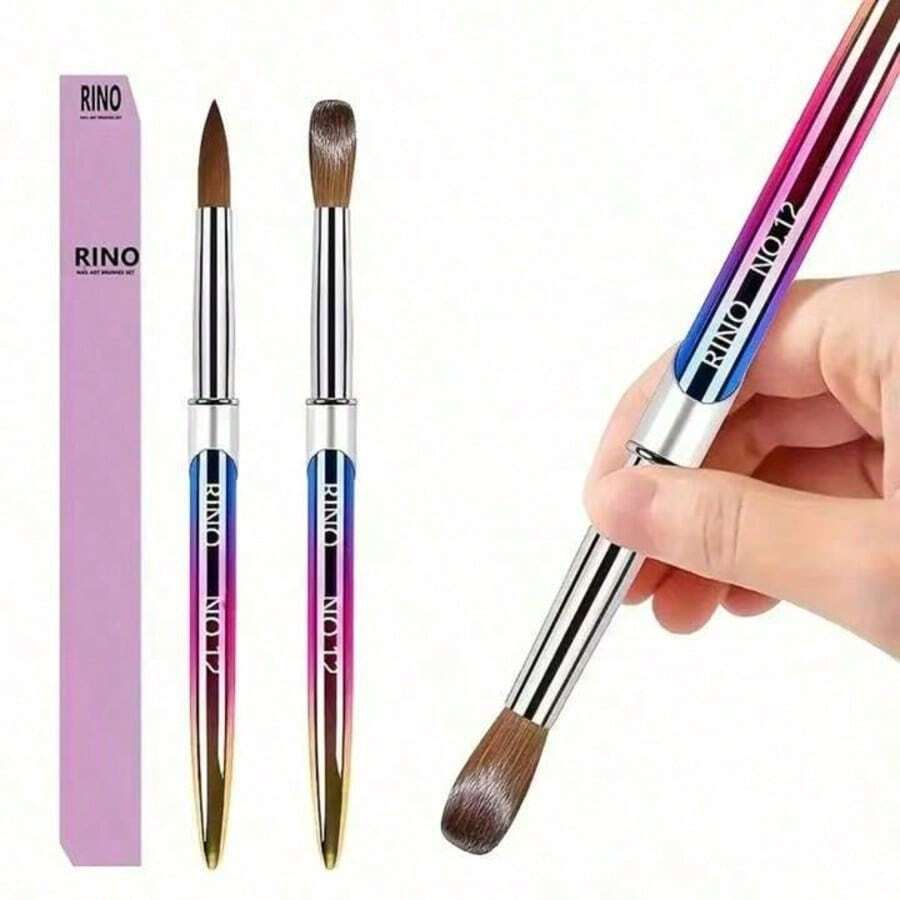 Kolinsky Sable Acrylic Nail Brush Set - High Quality, Odorless, Suitable For Acrylic Application, Nail Extensions And Home Nail Salon Use - Suitable For Beginners And Professionals - Multicolor - View 1