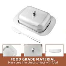 1/2pcs Butter Dish With Lid, Durable Stainless Steel Material - High Seal Butter Storage Box, Cheese, Butter, Bread Storage Box, Suitable For Countertop And Refrigerator, Rust-Proof And Easy To Clean, Perfect Fit For Standard Butter Sticks, Suitable For Home, Hotel, Restaurant - Holiday Gift - Kitchen Cheese Container, Kitchen Accessories, Kitchen Gadgets - View 4