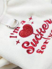 1pc Pet Clothes Dog Cat Apparel Small Dog Puppy Cute Spring Autumn Comfortable Sweatshirt Series Heart-Throb Valentine's Day Sweatshirt - White - View 5