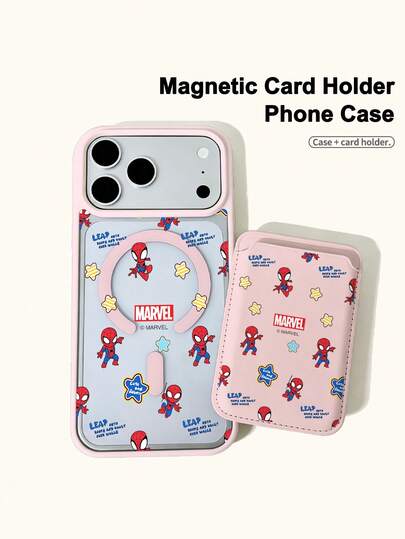 Miniso حافظة هاتف مغناطيسية 2 في 1 بتصميم Marvel Spider-Man & Iron Man مع فتحة بطاقة وشحن لاسلكي مغناطيسي، متوافقة مع iPhone 18 Pro و18 Pro Max و17 Pro Max و17 Pro Air و16 Pro Max و15 Plus و14/13 وApple 17 و15 Pro و12 Pro و11 و16 Plus وXR ونماذج Apple Android وGalaxy S22 وS23 Plus وGalaxy S23 Ultra وS24 Plus وGalaxy S25 وGalaxy S25 Ultra وGalaxy S26، مناسبة كهدية عطلة للعائلة والأصدقاء