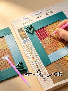 Diamond Painting Right‑Angle Alignment Ruler Tool, Precise Diamond Positioning Helper, Convenient Auxiliary Accessory To Align Diamonds On Canvas For Easier Diamond Painting Work - A - View 1