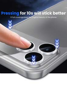 1入裝 啞光裝甲全覆蓋相機鏡頭保護貼（相容 iPhone 18 Pro Max/18 Pro/17 Pro Max/17 Pro） - 無色 - 查看 4
