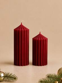 Christmas 4pcs Roman Column Scented Candle Set, Smokeless Scented Candles, Christmas Home Decor Candles, Halloween Decor Candles, Candle Centerpiece, Suitable For Home Decor Gifts - Coarse Gear Pointed Cylinder - View 7