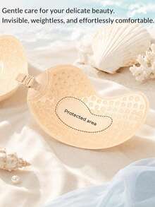 2pcs/Pack Adhesive Invisible Backless Bra Pads, Self-Adhesive Mango-Shaped Bra For Women, Suitable For Backless Dresses, Parties, Evening Events, Graduation Ceremonies, Dates, Music Festivals And Other Occasions, All Year Round - Apricot - View 5