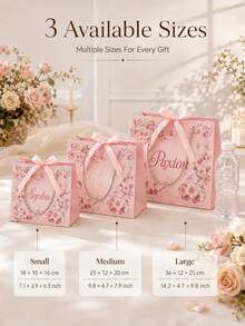 1 buah Tas Hadiah Personalisasi dengan Pita, Tas Hadiah Pengiring Pengantin dengan Nama Kustom, Tas Jinjing Lipat Ringan, Cocok untuk Acara Bridal Shower dan Souvenir Pesta - MultiWarna - View 4