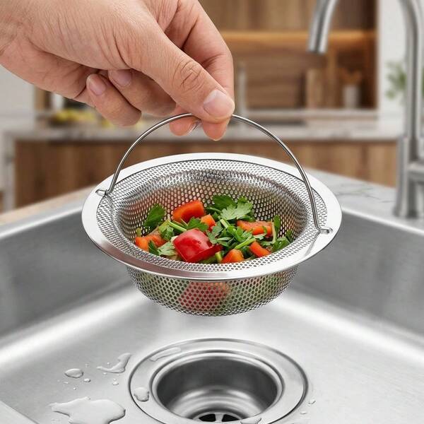 1pc Kitchen Sink Strainer, Iron Sink Drain Filter, Kitchen Accessory, Food Debris Collector, Suitable For Most Sink Drains, Kitchen Sink Basket Strainer, Iron Sink Filter, Valentine's Day, Wedding, Birthday, Kitchen, Kitchen Accessory