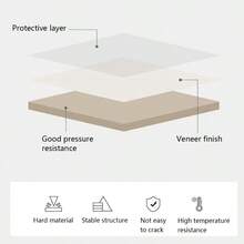 Mesa plegable con hojas de pared – Banco de trabajo de cocina que ahorra espacio con soporte de hierro, versátil encimera de espacio pequeño, diseño de madera elegante para un uso eficiente en el - Beis - Ver 4