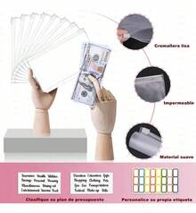 YICHN Organizador De Dinero A6,Agenda A6 de Anillas Desmontable + 12 Tarjetas dePresupuesto +12 Sobres para Efectivo +stickers en inglés y etiquetas. Incluye 200calcomanfas de regalo. Gris - Rosa - Ver 7