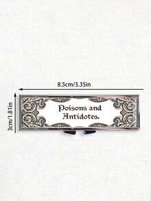 "Poisons And Antidotes" Printed Pill Box, Vintage European Style Pill Dispenser, Portable Pill Dispenser, Precise 1-2 Pill Dispenser, Convenient Medication Storage Box, Easy-To-Use Design, Plastic Material, Portable Travel Pill Box, Dispensing Box, Large Capacity Pill Box, Back To School Gift, Mother's Day Gift, Halloween Gift - Multicolor - View 9