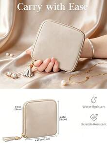 4pcs/Set Travel Jewelry Storage Box, Includes 3 Anti-Oxidation Jewelry Storage Bags, Small Jewelry Storage Bag With Compartments, Suitable For Women Travel, Can Store Necklaces, Earrings, Bracelets, Suitable As A Gift For Mom And Friends, Random Style - Multicolor - View 7