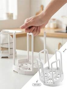 1pc Expandable Vertical Dish Rack - Adjustable Kitchen Cabinet Storage Shelf, Space-Saving Stackable Dish Organizer - Fits 4.5 To 7.5 Inch Plates - ABS Plastic Material, Kitchen Sink Dish Drainer, Multi-Functional Dish Storage Rack, Back To School, Party And Holiday Essential, Summer Must-Have, Christmas Decoration - Multicolor - View 9
