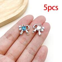 5/20pcs Silvery Plated Blue Rhinestone Charms Dolphin Shell Star Heart Butterfly Owl Pendant For DIY Bracelet Necklace Earring Jewelry Making Findings - Blue - View 16
