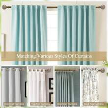 Wood Curtain Rod, Heavy Duty Adjustable, Fits 66-120" Windows - Wood Grain - View 2